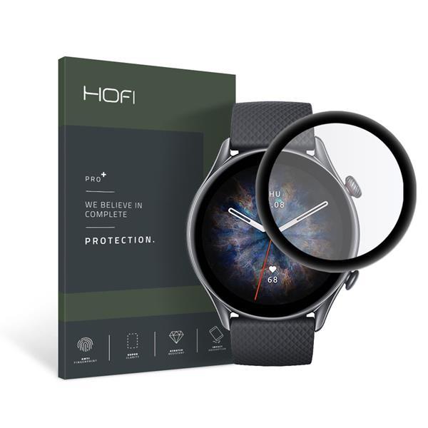 Hofi Hybrid Pro Plus Härdat Glas Skärmskydd Amazfit GTR 3 Pro - Svart