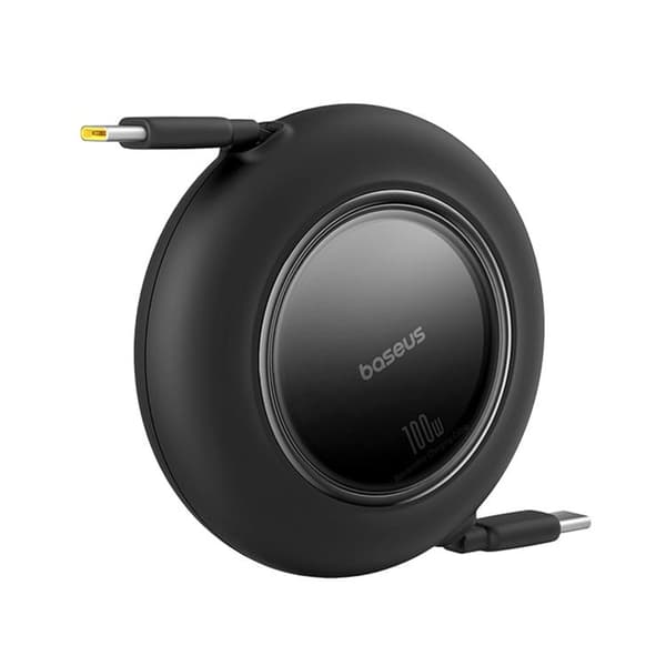 Baseus Infällbar USB-C till USB-C 100W Kabel 2m Free2Pull Mini Svart
