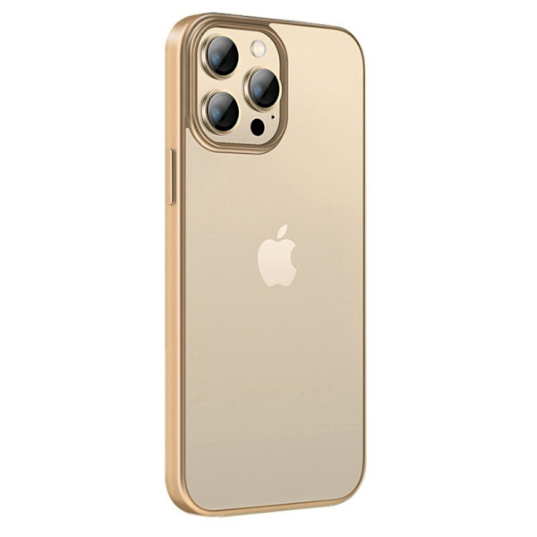 X-LEVEL Mobilskal till iPhone 15 Pro Max Transparent Mjuk TPU Guld