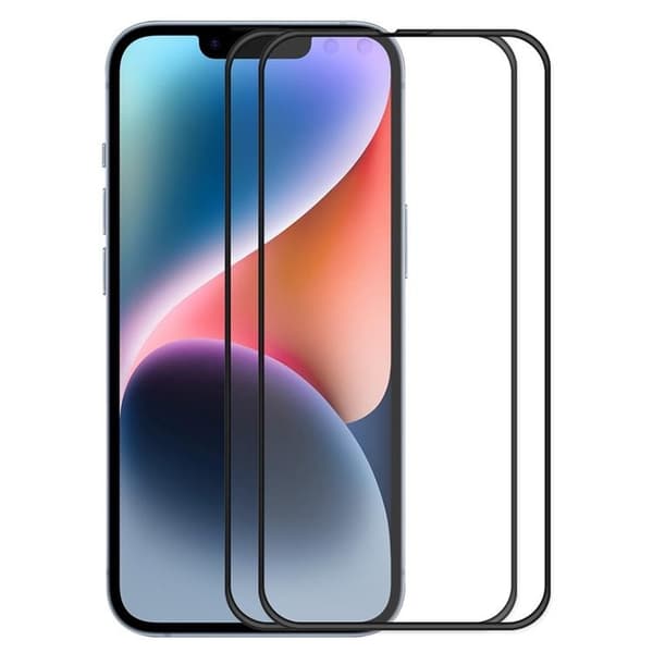 [2-PACK] iPhone 14 Plus Hærdet Glas Skærmbeskytter - Sort Black