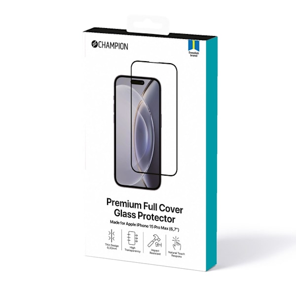 CHAMPION iPhone 15 Pro Max Härdat Glas Skärmskydd