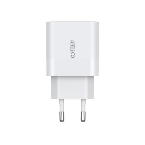Tech-Protect Väggladdare Med Type-C Kabel - Vit Vit