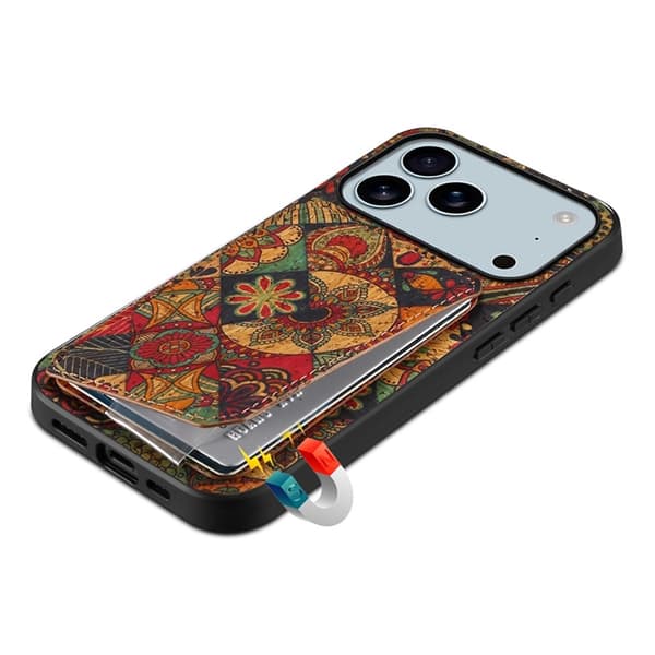Mobilskal till iPhone 17 Pro Korthållare Blommor - Höst / Gul Gul