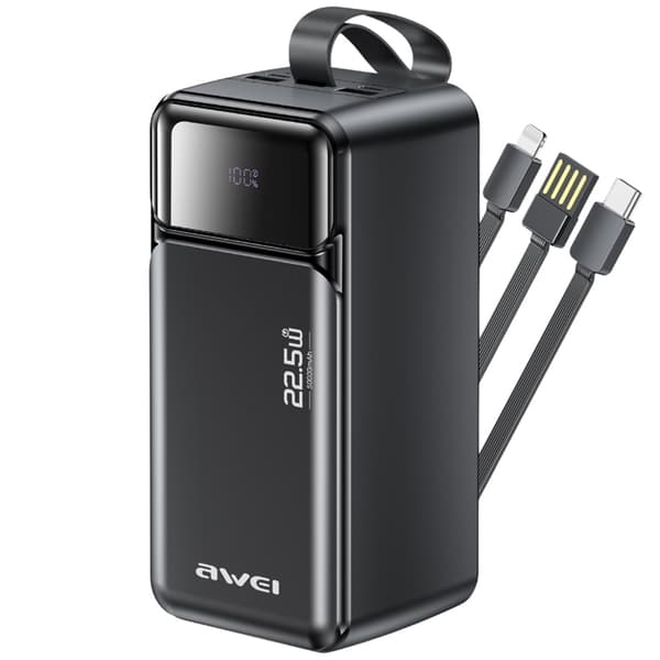 Awei Powerbank 50000mAh 22.5W 3xUSB PA-107 - Svart