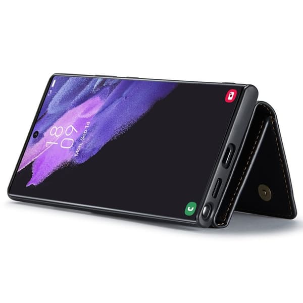 DG.MING M1 Wallet Mobilskal för Samsung Galaxy S22 Ultra 5G - Svart