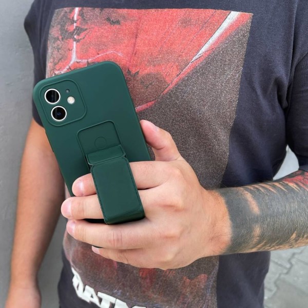 Wozinsky Kickstand Silikone Cover iPhone 12 & 12 Pro - Mørkegrøn Green