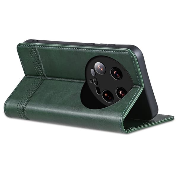 AZNS Xiaomi 14 Ultra Plånboksfodral Konstläder - Grön