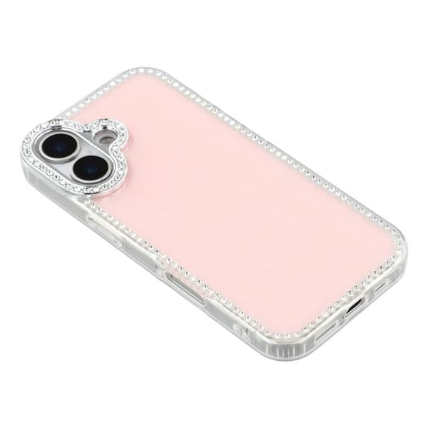 Mobilskal till iPhone 17 Rhinestone Edge - Glitter Ljusrosa Rosa