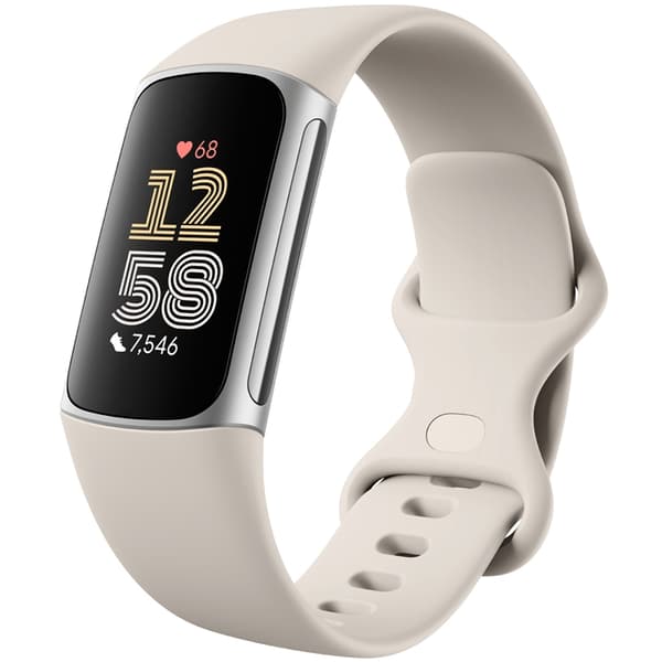 FITBIT Charge 6 Silver Aluminum Case Beige