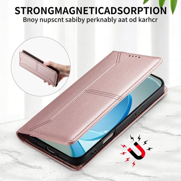 Plånboksfodral för Samsung Galaxy S26 Plus Ställfunktion Konstläder - Rosa