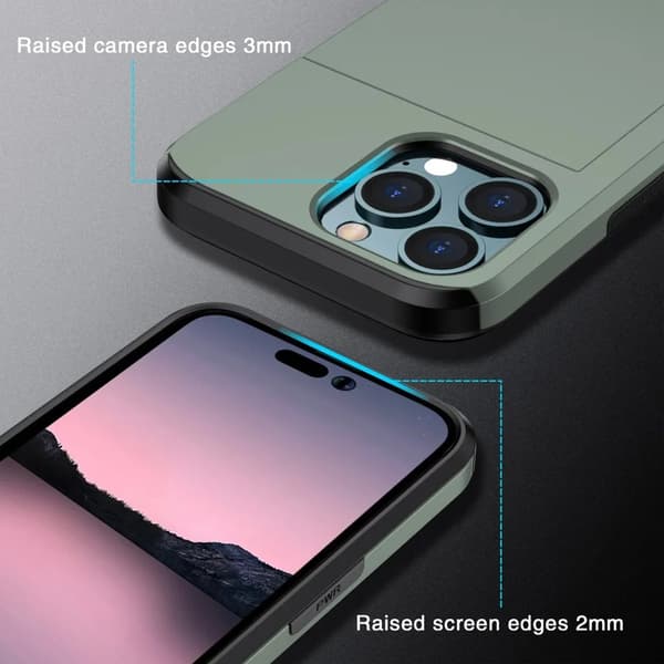 iPhone 15 Pro Max -puhelimen kuori korttipidikkeellä - Vihreä Grön