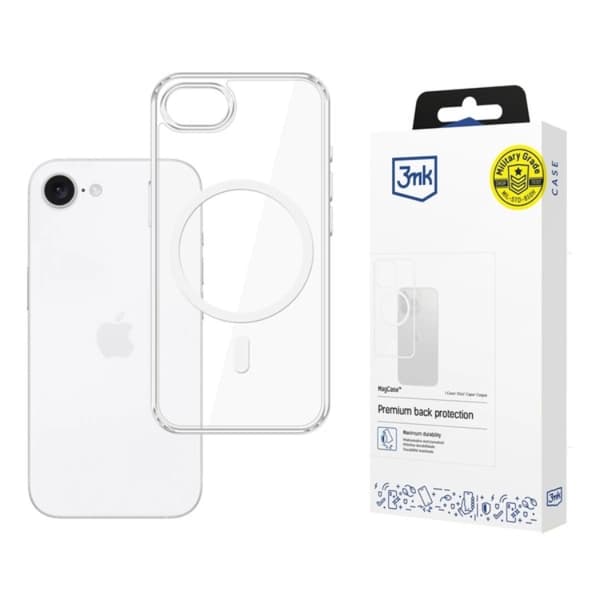 3MK Telefontaske til iPhone 16e MagSafe - Gennemsigtig Transparent