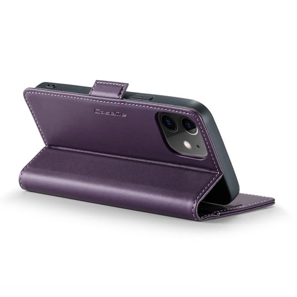 CASEME 023 Stand Plånboksfodral iPhone 12 mini Lila Leather