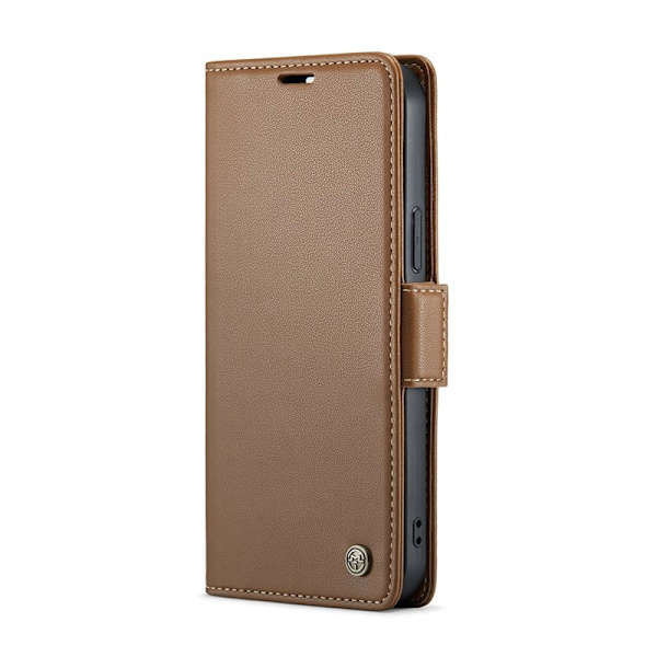 CASEME iPhone 16 Pro Plånboksfodral Konstläder RFID-Skydd Brun