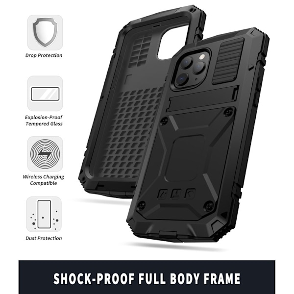 R-JUST Mobilskal till iPhone 12 Pro Max Shockproof Svart