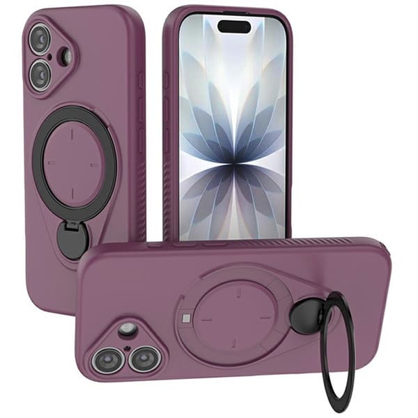 Mobilskal till iPhone 17 MagSafe Rotating Kickstand TPU PC - Lila Lila
