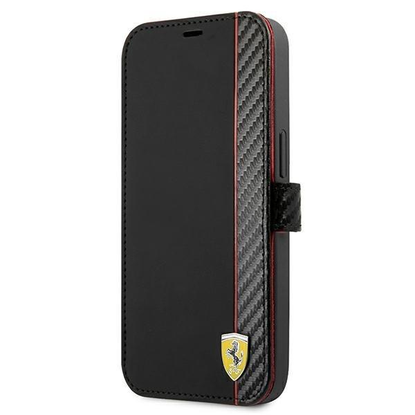 Ferrari On Track Carbon Stripe Plånboksfodral iPhone 13 mini - S Svart