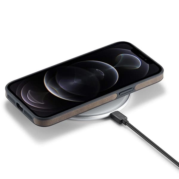 DG.MING Mobilskal till iPhone 12 / 12 Pro Logo View PU Läder - Brun