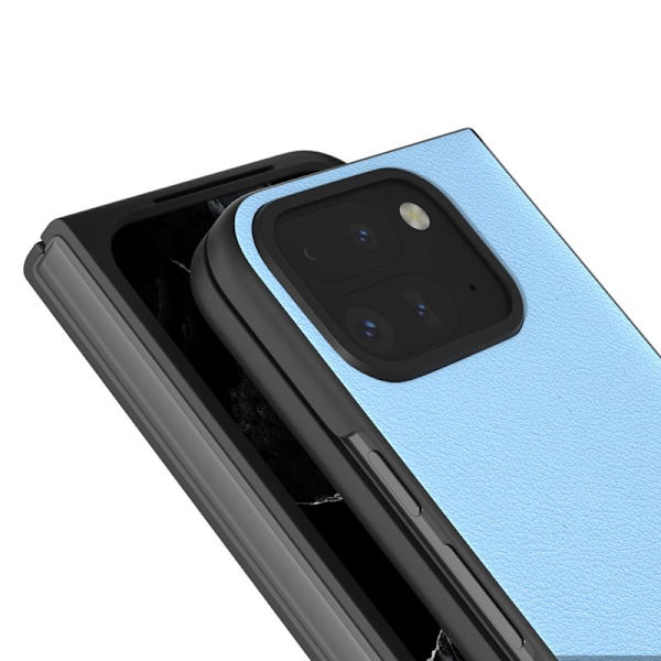 ABEEL Mobilskal till Google Pixel 9 Pro Fold 5G Äkta Läder Blå