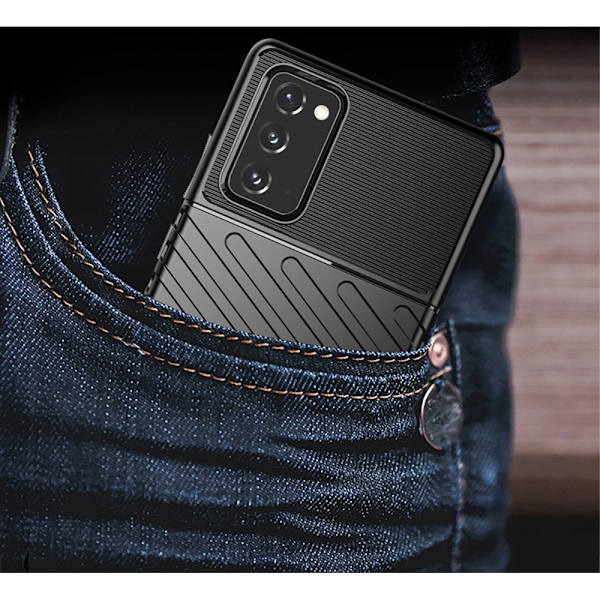 Thunder Twill Texture Skal Till Galaxy Note 20 - Blå Blå