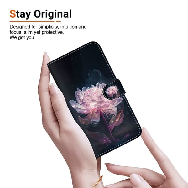 Sony Xperia 10 VII Konstläder Plånboksfodral Pattern Printing - Lila Peony Lila