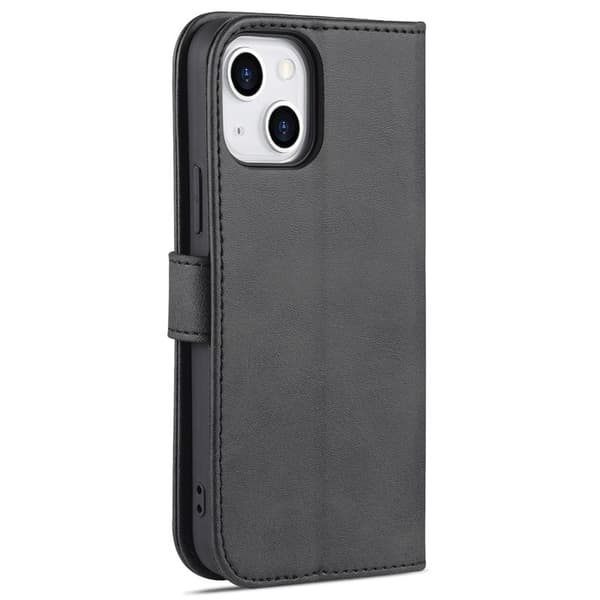 AZNS iPhone 15 Plånboksfodral Anti-Scratch Konstläder - Svart