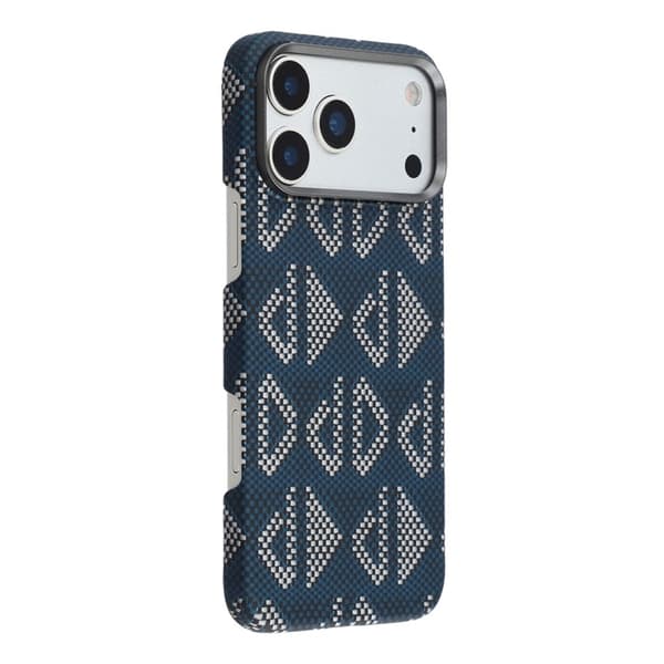 Mobilskal till iPhone 17 Pro Max MagSafe Aramid Fiber Geometric - Blå Blå