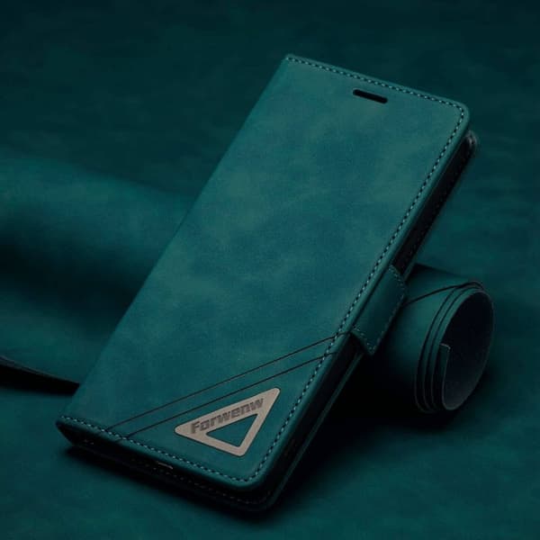FORWENW F3-Series iPhone 12/12 Pro Plånboksfodral Konstläder - Cyan
