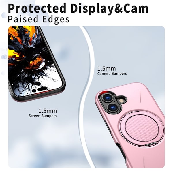 Mobilskal till iPhone 17 MagSafe Rotating Kickstand - Rosa Rosa