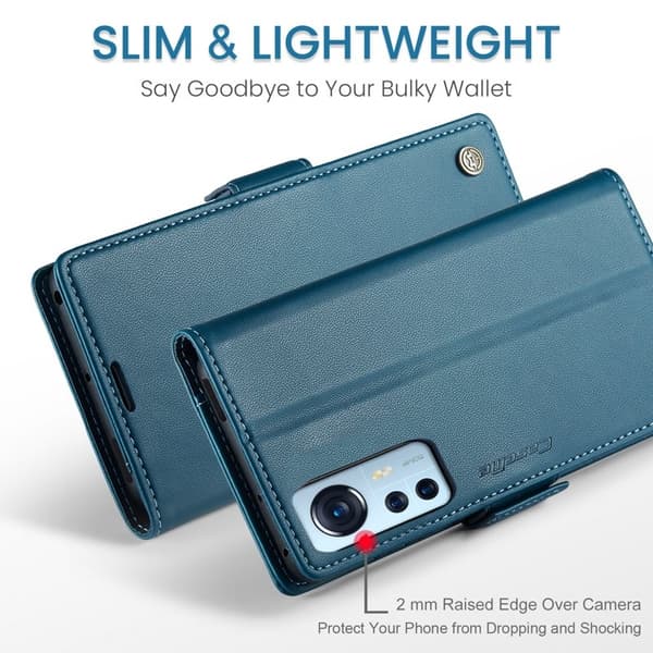 CASEME Plånboksfodral Konstläder för Xiaomi 12 5G - Blå
