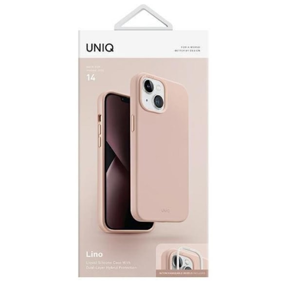 Uniq iPhone 14 Mobiskal Lino - Rosa