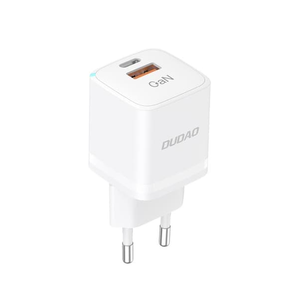 Dudao USB/USB-C 33W vægadapter - Hvid Vit