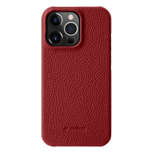MELKCO Mobilskal för iPhone 15 Pro i äkta läder och PC - Röd