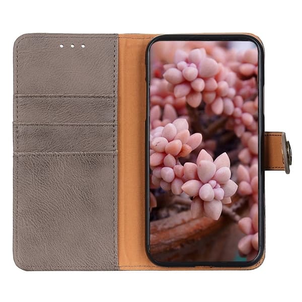 KHAZNEH Xiaomi Mi 11 Ultra Plånboksfodral Cowhide - Grå Gr