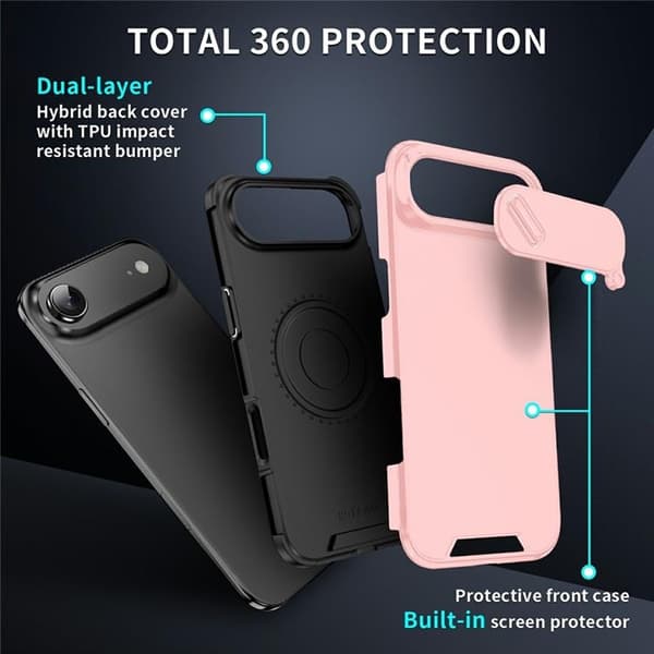 Mobilskal till iPhone Air Slide Kamera - Rosa Rosa