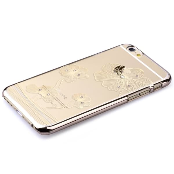Comma BaksideSkal till Apple iPhone 6 / 6S  - Guld Blommor Yellow