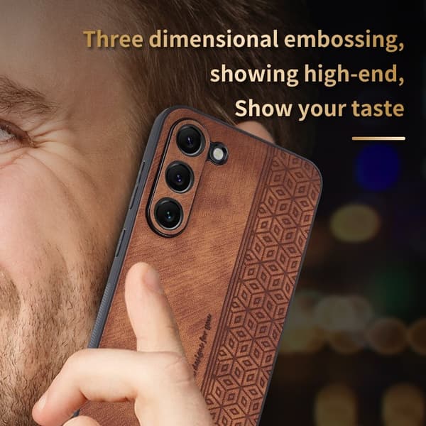 AZNS Samsung Galaxy S23 Plånboksfodral Konstläder - Brun