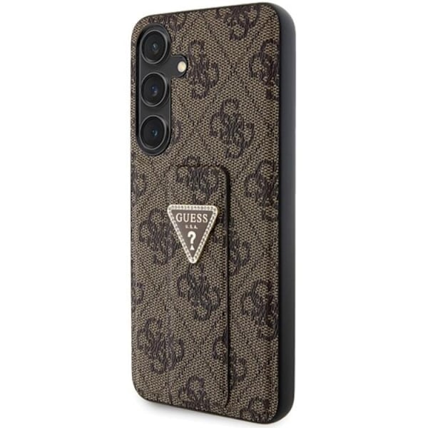 Guess Galaxy S24 Mobilskal Grip Stand Triangle Strass - Brun