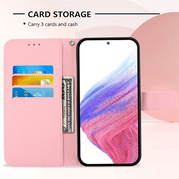 OnePlus 15 Konstläder Plånboksfodral Pattern Printing Rosa