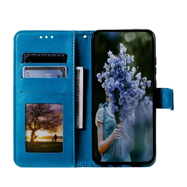 Galaxy S26 Edge Plånboksfodral Imprinted Totem Läder - Blå Blå