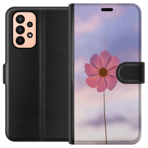Plånboksfodral till Samsung Galaxy A23 med Rosa blomma