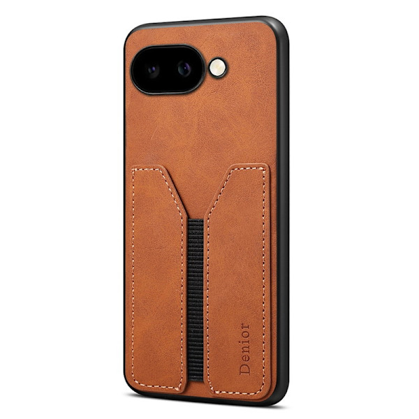 DENIOR Google Pixel 9a Fodral Elastisk Kortficka KonstLäder Brun