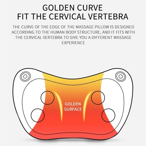 6-Node Massagekudde med Värme Plug-in - Svart