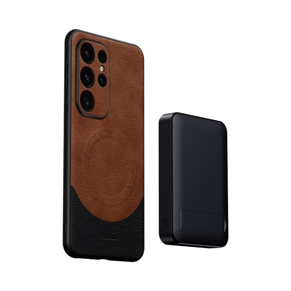 SULADA Magnetic Series Mobilskal till Galaxy S24+ Läder Grön