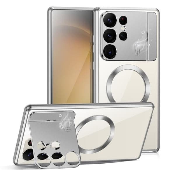 Mobilskal till Galaxy S23 Ultra Magsafe Aroma Kickstand - Silver Silver