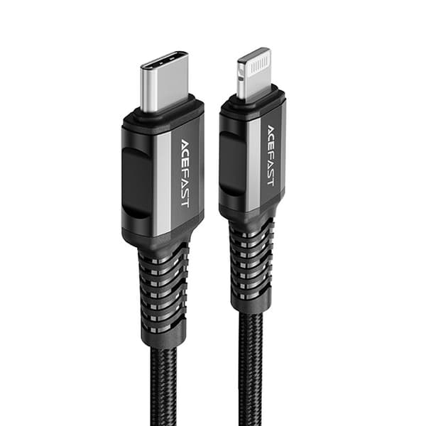 Acefast MFI USB-C till Lightning-kabel 30W 1,2m - Svart Black