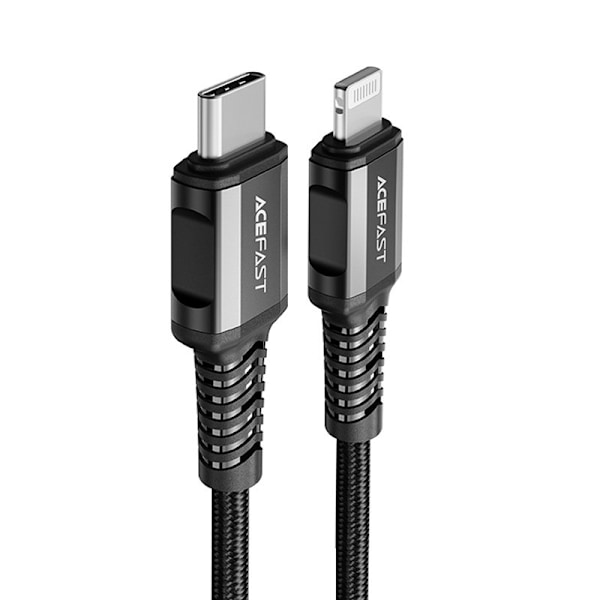 Acefast MFI USB-C till Lightning kabel 30W 1.2m - Svart Svart