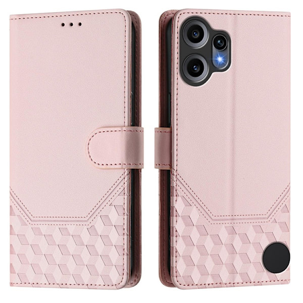 Nothing CMF Phone 2 Pro Plånboksfodral Imprinted Honeycomb RFID Rosa