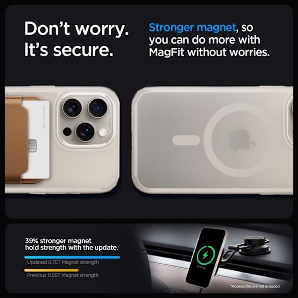 Spigen iPhone 15 Pro Max Mobilskal Magsafe Hybrid - Titanium