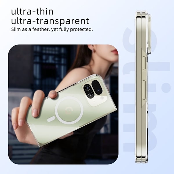 ABEEL Mobilskal till Google Pixel 10 Pro Fold Transparent PC Anti-Rip